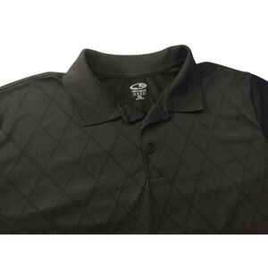 Champion Golf‎ Polo Shirt Performance Diamond Pattern Black Mens Extra Large